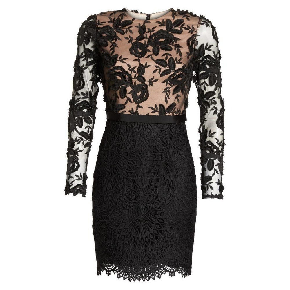 Monique Lhuillier | Calypso Lace Sheath Dress | Size 0 Petite